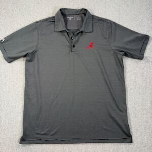 Alabama Crimson Tide Antigua Black Stripe Polo Shirt Men's Large Short Sleeve